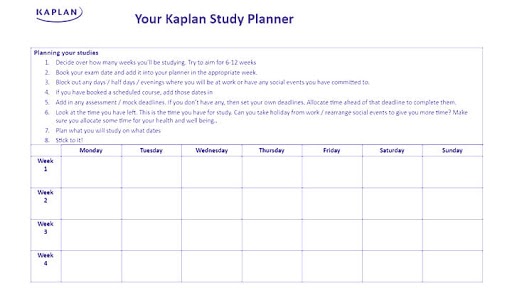 Kaplan Study planner