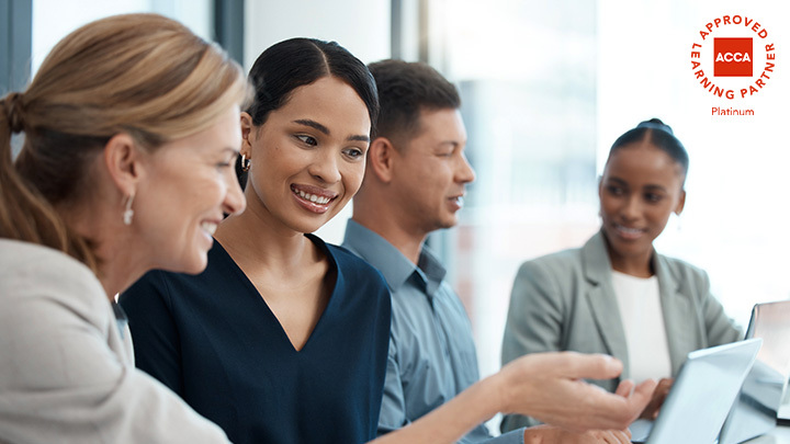 Four people at work