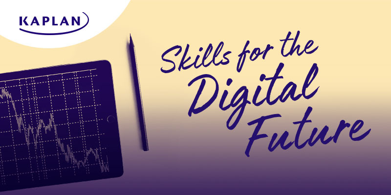 Image of graph and pen with the words Skills for the Digital Future