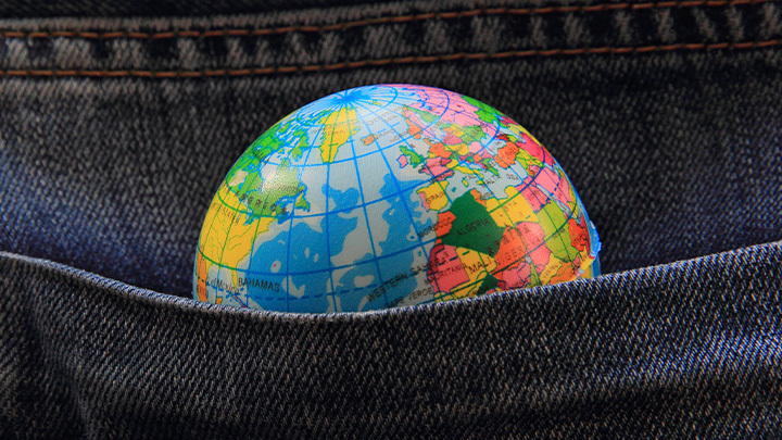 Globe in pocket