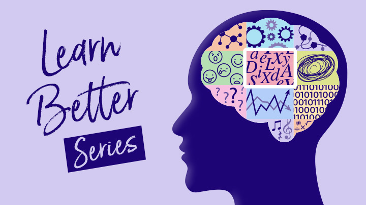 Learn Better series text with brain icon