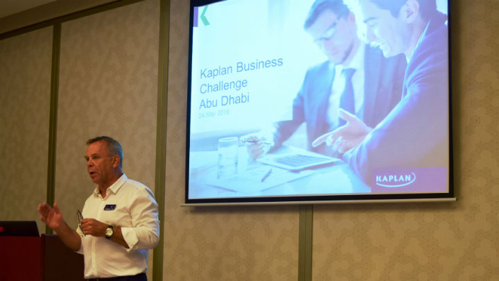 Martin West at the Kaplan Business Challenge event in Abu Dhabi