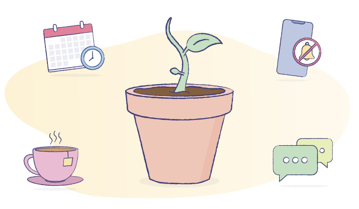 Tree in pot illustration