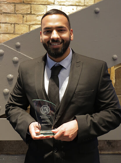 Digvijayee with his Kaplan Way Award