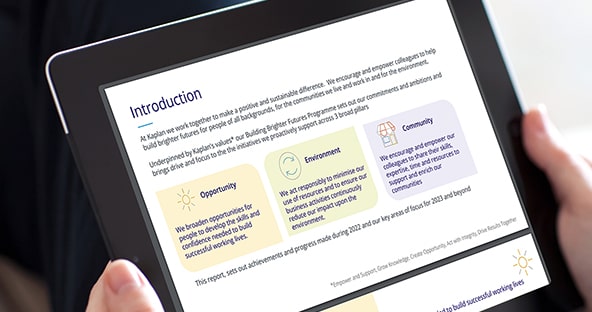 Screenshot of Kaplan's Building Brighter Futures report