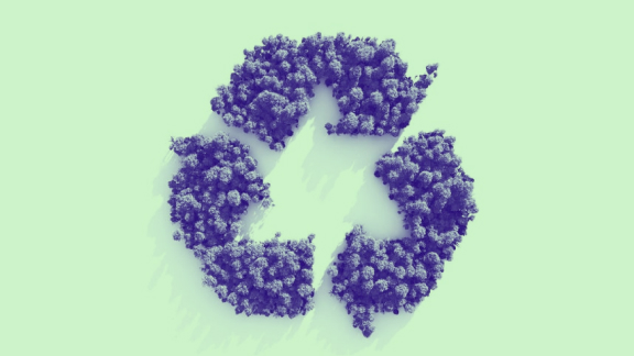 The recycle logo using trees