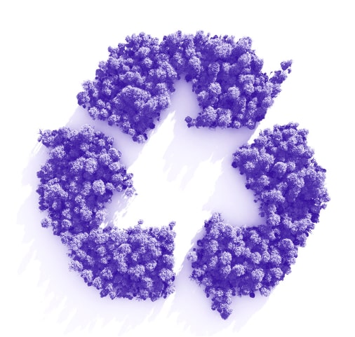 Recycle logo using trees