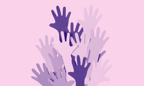 A collection of cut-out paper hands
