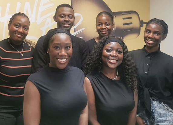 A group of six black interns