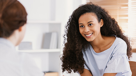 A smiling woman