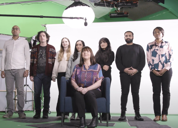 A diverse group of men and women