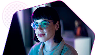 Woman looking at computer