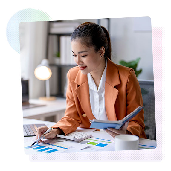 Woman studying