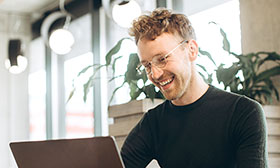 Man using a laptop