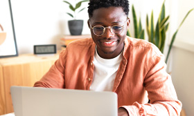 Man working on a laptop