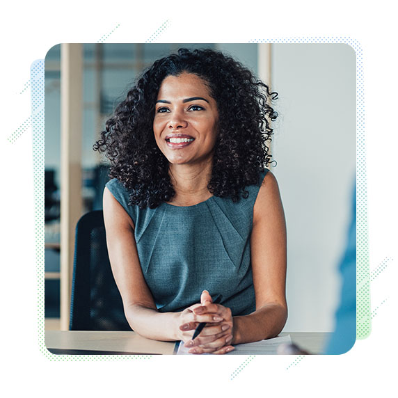 A smiling woman