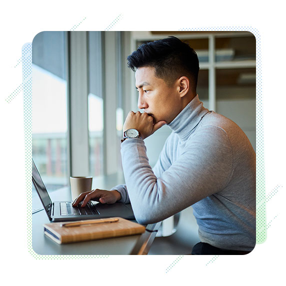 Man working on a laptop