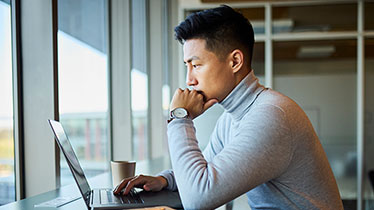 Man working on laptop
