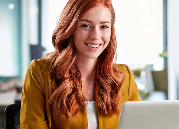 Woman using a laptop