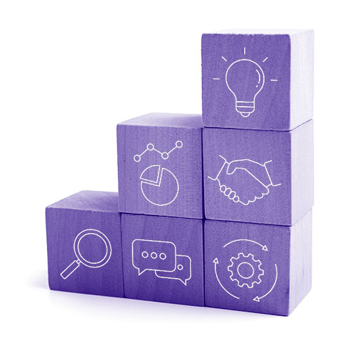 Image of 6 blocks with pictograms