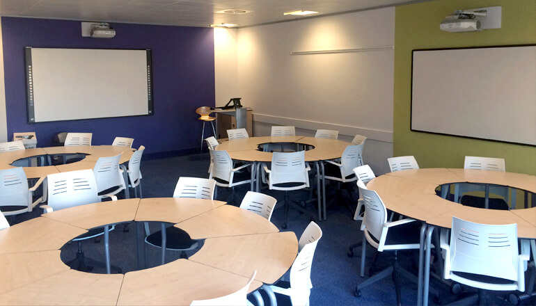 Round table classroom set up