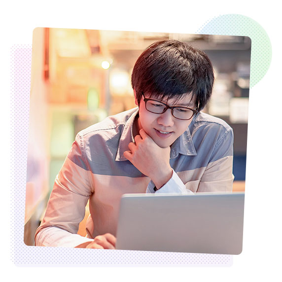 Man working on a laptop