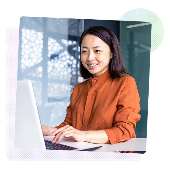Woman working on a laptop