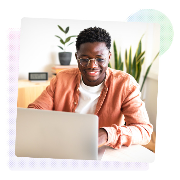 Man working on a laptop