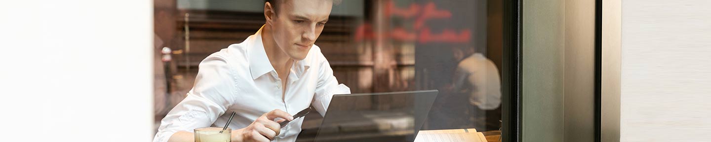 A man working on a laptop