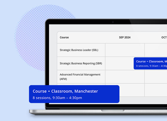 A laptop with the screen showing the kaplan course planner tool